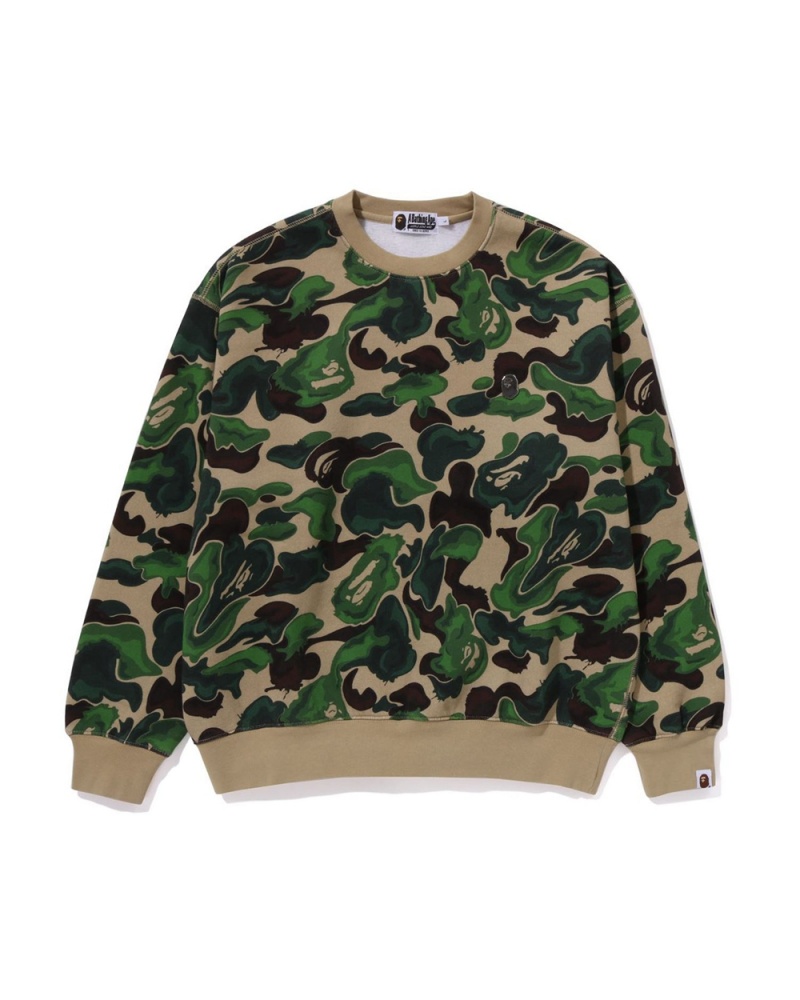 Sweatshirt Bape Art Camo Metal One Point Crewneck Vert Homme | GYN-00364055